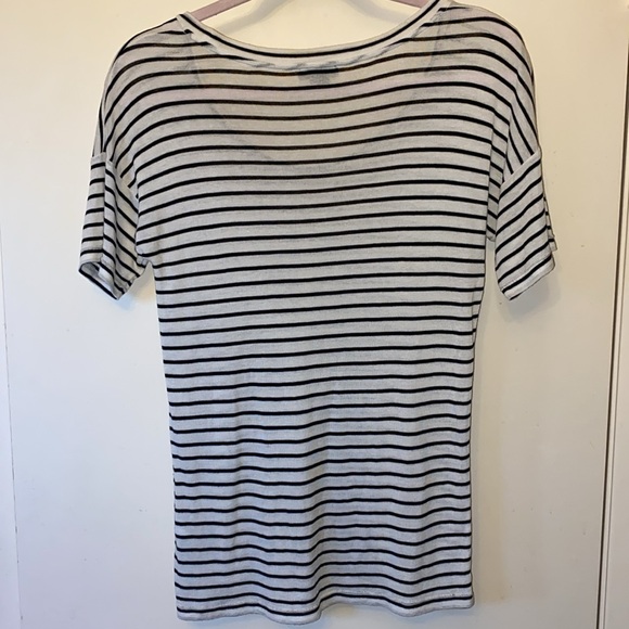 J. Crew Black and White Striped Crew Neck Short Sleeve T Shirt Size S - Picture 4 of 5